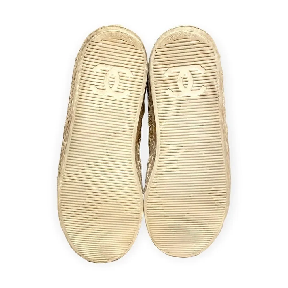 CHANEL 2019 Interlocking CC Logo Espadrille Sneakers |Size: 8 | IT 38|